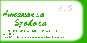 annamaria szokola business card
